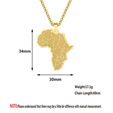 Load image into Gallery viewer, Creative Africa Map African Necklace Stainless Steel Men Jewelry Golden Ancient Country Pendant Necklace Birthday Gift