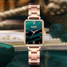 Load image into Gallery viewer, 2pcs Set Luxury Women Watches Magnetic Green Stone Female Clock Quartz Wristwatch Fashion Simple Square Watch Relogio Feminino