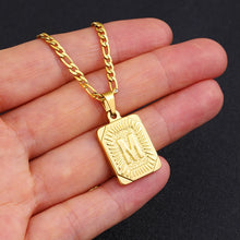 Load image into Gallery viewer, Initial Letter Pendant Necklace Stainless Steel Golden Cuban Chain A-Z Alphabet Name Jewelry For Men Women Gift