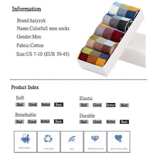 Load image into Gallery viewer, 5 Pairs/Lot Combed Cotton Men's Socks Compression Socks Fashion Colorful Square Happy Dress Socks Men Size 39-45