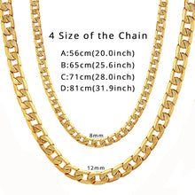 Load image into Gallery viewer, Hip Hop Jewelry Long Chunky Cuban Link Chain Golden Necklaces With Thick Gold Color Stainless Steel Neck Chains For Men Jewelry