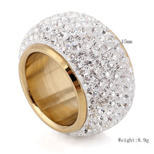 Load image into Gallery viewer, Wholesale shining full rhinestone finger rings for woman luxurious paragraph Crystal Jewelry Ring gold-color
