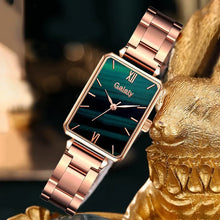 Load image into Gallery viewer, 2pcs Set Luxury Women Watches Magnetic Green Stone Female Clock Quartz Wristwatch Fashion Simple Square Watch Relogio Feminino
