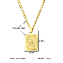 Load image into Gallery viewer, Initial Letter Pendant Necklace Stainless Steel Golden Cuban Chain A-Z Alphabet Name Jewelry For Men Women Gift