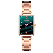 Load image into Gallery viewer, 2pcs Set Luxury Women Watches Magnetic Green Stone Female Clock Quartz Wristwatch Fashion Simple Square Watch Relogio Feminino