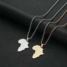 Load image into Gallery viewer, Creative Africa Map African Necklace Stainless Steel Men Jewelry Golden Ancient Country Pendant Necklace Birthday Gift