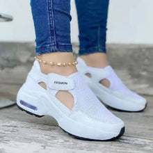 Load image into Gallery viewer, Women Fashion Vulcanized Sneakers Platform Solid Color Flats Ladies Shoes Casual Breathable Wedges Ladies Walking Sneakers