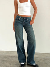 Load image into Gallery viewer, Jeans Women Denim Wide Leg Loose Casual Pockets High Waist Straight