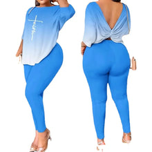 Charger l'image dans la galerie, Été décontracté femmes deux pièces ensembles tenue cravate colorant imprimé torsadé haut sans dossier et pantalon ensemble Sexy femme costume