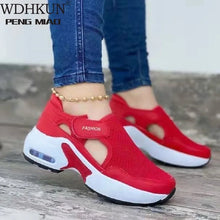 Load image into Gallery viewer, Women Fashion Vulcanized Sneakers Platform Solid Color Flats Ladies Shoes Casual Breathable Wedges Ladies Walking Sneakers
