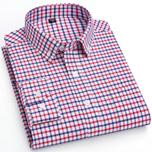 Load image into Gallery viewer, Men's Plaid Regular Checkered Casual Shirts Long-Sleeve Pocket Oxford Cotton
