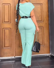 Cargar imagen en el visor de la galería, Two Piece Sets Women Outfit Summer Fashion Boat Neck Short Sleeve