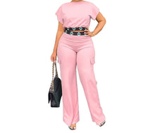 Cargar imagen en el visor de la galería, Two Piece Sets Women Outfit Summer Fashion Boat Neck Short Sleeve