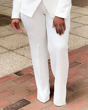Cargar imagen en el visor de la galería, Conjuntos de dos piezas para mujer de oficina, moda de primavera, chaqueta de manga larga con doble botonadura y pantalones lisos elegantes