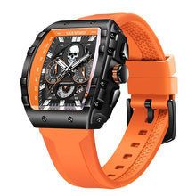 Load image into Gallery viewer, LIGE Fashion Silicone Men's Watches Skeleton Skull Big Dial Military Watch Men Chronograph Quartz Wrist Watch for Men