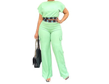 Cargar imagen en el visor de la galería, Two Piece Sets Women Outfit Summer Fashion Boat Neck Short Sleeve