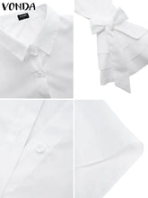 Charger l'image dans la galerie, Nouveau Femmes chemises VONDA printemps été Sexy col rabattu manches évasées hauts fête bureau chemise décontracté Blusas