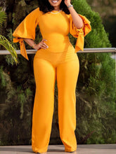 Load image into Gallery viewer, Two Piece for Women Elegant Blouse Shirt Tops and High Waist Pants Trousers Bow Classy Female Pant