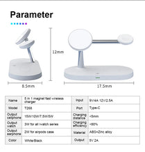 Load image into Gallery viewer, 3 in 1 Wireless Charger Stand For iPhone 12 13 14 15 Magsafe Charger Airpods Pro Apple Watch 9 8 7 6 QI Fast Charging Station