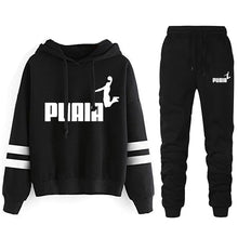 Load image into Gallery viewer, Jogging Women's Tracksuit Comfortable Daily, Stripe Hoodie Two Piece Sets