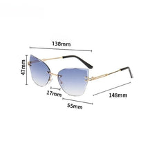 Load image into Gallery viewer, New Fashion Brand Design Vintage Rimless Pilot Sunglasses Women Retro Cutting Lens Gradient Sun Glasses Female UV400