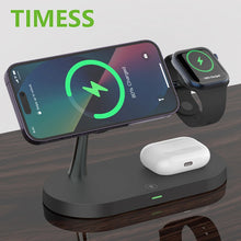 Load image into Gallery viewer, 3 in 1 Wireless Charger Stand For iPhone 12 13 14 15 Magsafe Charger Airpods Pro Apple Watch 9 8 7 6 QI Fast Charging Station