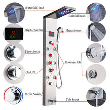 Load image into Gallery viewer, Hot Sell LED Shower Panel Faucet Rainfall SPA Massage Jet Digital Display Wall Mount Bathroom Shower Column System
