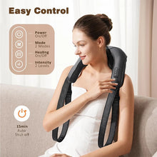 Cargar imagen en el visor de la galería, Masajeador de cuello Shiatsu, chal de masaje Cervical, masajeador muscular de hombros, almohada de masaje relajante para músculos de la espalda y cervicales del coche