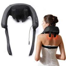 Cargar imagen en el visor de la galería, Masajeador de cuello Shiatsu, chal de masaje Cervical, masajeador muscular de hombros, almohada de masaje relajante para músculos de la espalda y cervicales del coche