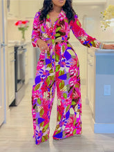Charger l'image dans la galerie, Spring Summer New Long Sleeved Printed Suit For Women Fashion Wide Leg Trousers Two Piece Set