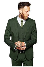 Load image into Gallery viewer, Men's Suit Peaked Lapel 3 Pieces 1 Button Groom Tuxedos Wedding Suit For Men Set Custom Made(Jacket+Pants+Vest)