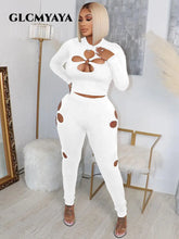 Load image into Gallery viewer, CM.YAYA Active Women Clover Two 2 Piece Set Outfits Long Sleeve T-shirt and Legging Pants Fashion Yoga Tracksuit Sweatsuit