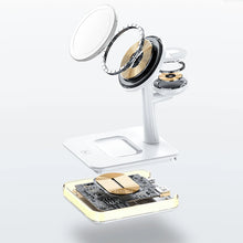 Load image into Gallery viewer, 4 in 1 Wireless Station Fast Charger LED Night Light for iPhone 12 13 Airpods 3 2 Pro iWatch Compatible with Magsafe Case