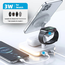 Load image into Gallery viewer, 4 in 1 Wireless Station Fast Charger LED Night Light for iPhone 12 13 Airpods 3 2 Pro iWatch Compatible with Magsafe Case