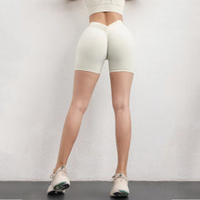 Cargar imagen en el visor de la galería, Pantalones de Yoga con escote en V para mujer, pantalones cortos para Fitness, correr, deporte, mallas de cintura alta, ciclismo, trotar, ropa activa, gimnasio ajustado