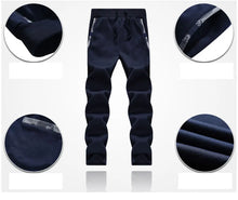 Load image into Gallery viewer, Custom Autumn Men's Set Hoodie Jacket & Drawstring Pants Two Piece Suit Thicken Fleece Warm Male Tracksuit Large Size Outfits