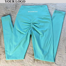 Cargar imagen en el visor de la galería, SHINBENE Sculpt Peach cintura alta V corte trasero gimnasio Fitness medias pantalones de Yoga oculto Scrunch Butt Leggings deportivos para mujeres