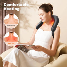 Cargar imagen en el visor de la galería, Masajeador de cuello Shiatsu, chal de masaje Cervical, masajeador muscular de hombros, almohada de masaje relajante para músculos de la espalda y cervicales del coche