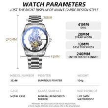 Charger l'image dans la galerie, Montre de luxe Double face en acier inoxydable pour hommes, originale, creuse, Duo volant d'inertie, mode Unique, étanche, lumineuse