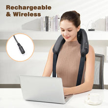 Cargar imagen en el visor de la galería, Masajeador de cuello Shiatsu, chal de masaje Cervical, masajeador muscular de hombros, almohada de masaje relajante para músculos de la espalda y cervicales del coche