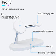 Load image into Gallery viewer, 3 in 1 Wireless Charger Stand For iPhone 12 13 14 15 Magsafe Charger Airpods Pro Apple Watch 9 8 7 6 QI Fast Charging Station