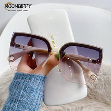 Load image into Gallery viewer, New Oversized Sunglasses Women Fashion Rimless Vintage Square Sun Glasses Eyewear Brand Designer UV400 Female Shades