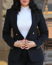 Load image into Gallery viewer, Formal Office Pant Sets Women 2PCS Double Breasted Solid Blazers Jacket and Pants Two Pieces Set Female Pant Suits Sets
