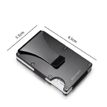 Load image into Gallery viewer, New Minimalist Slim Aluminum Wallet With Elasticity Back Pouch ID Credit Card Holder Mini RFID Wallet Antitheft Brush Card Case