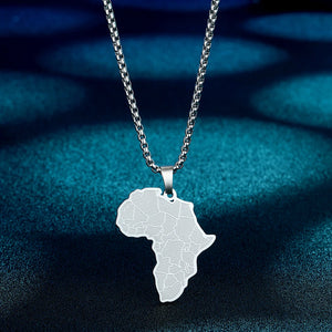 Collar africano con mapa de África creativo, joyería de acero inoxidable para hombres, collar con colgante de país antiguo dorado, regalo de cumpleaños