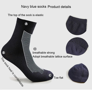 10 Pairs/Lot Men's Bamboo Fiber Socks New Compression Autumn Long Black Business Casual Man Dress Sock Gift Plus Size 42-45