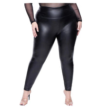 Charger l&#39;image dans la galerie, Leggings grande taille pour femmes, grande taille 5XL 6XL 7XL, vêtements noirs en Spandex pour filles, Leggings en Faux cuir PU
