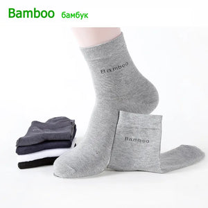 10 Pairs / Lot Bamboo Fiber Socks Men Casual Business Anti-Bacterial Breatheable High Quality Guarantee Socks