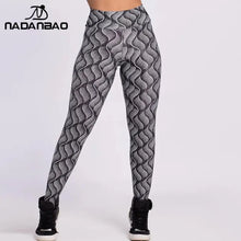 Charger l&#39;image dans la galerie, NADANBAO mode femmes Leggings pour Fitness Plaid 3D impression vêtements de sport PUSH UP taille haute pantalon d&#39;entraînement Leggins en plein air Legin
