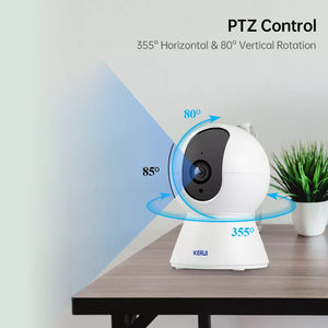 KERUI 1080P 3MP 5MP Tuya Smart Mini WiFi IP cámara interior inalámbrica de seguridad para hogar cámara de vigilancia CCTV 2MP con seguimiento automático 